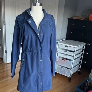 DKNY Women's Blue Hooded Jacket